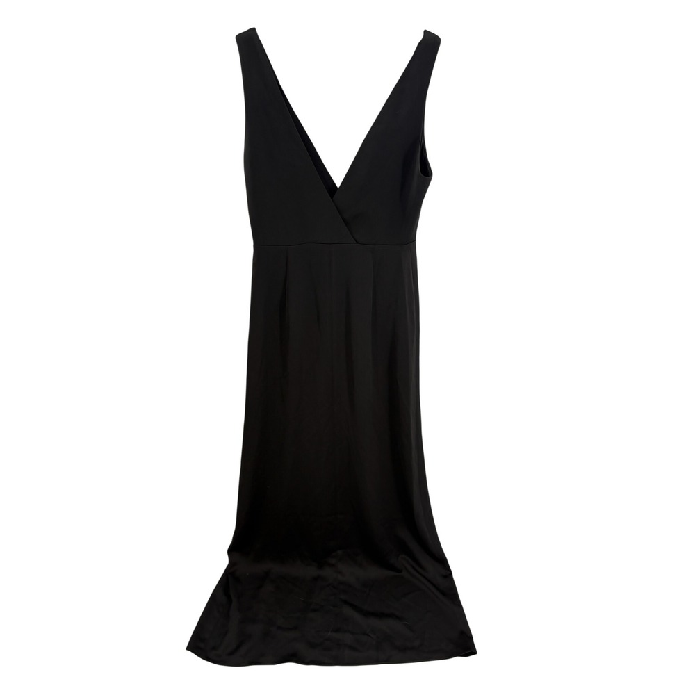 BHLDN Black Deep V Neck Sleeveless Maxi Dress with Slit Size‎ 2